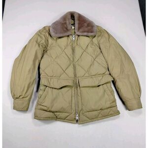Tempco Puffer Jacket Men's 42 Beige Goose Down Insulated Cabincore Vintage 1970s